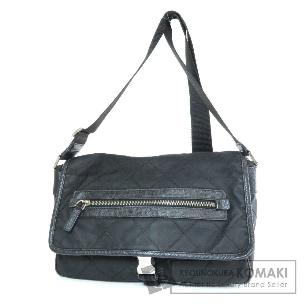 Prada black quilted Crossbody messenger bag